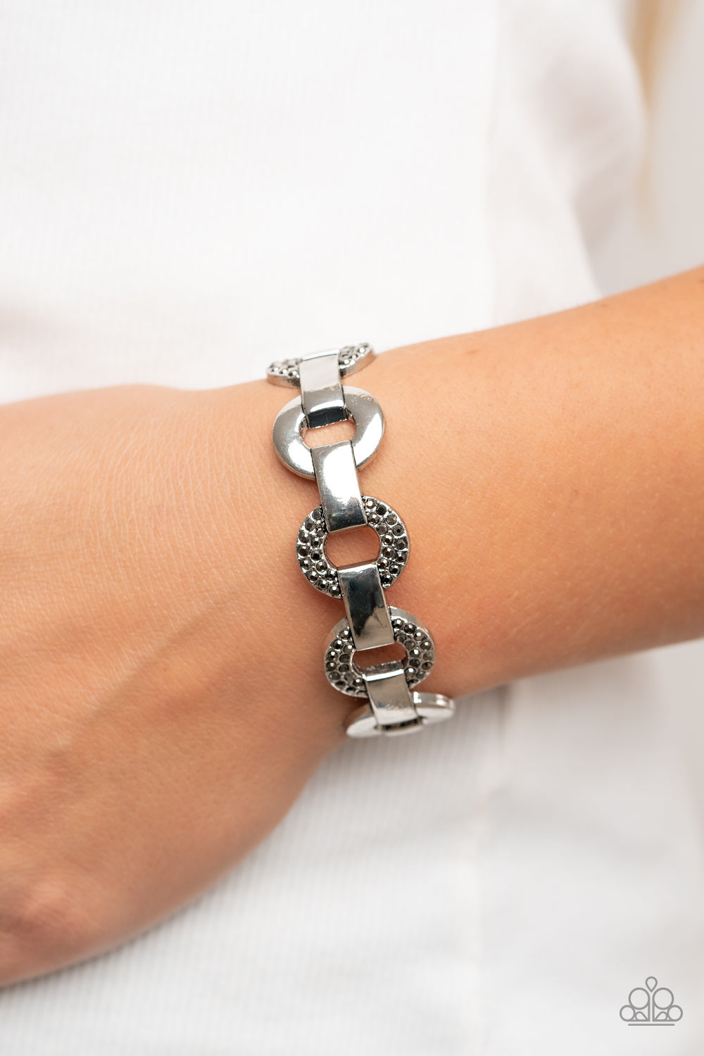 Revolutionary Romantic Paparazzi Cuff Bracelet - Silver - Hematite