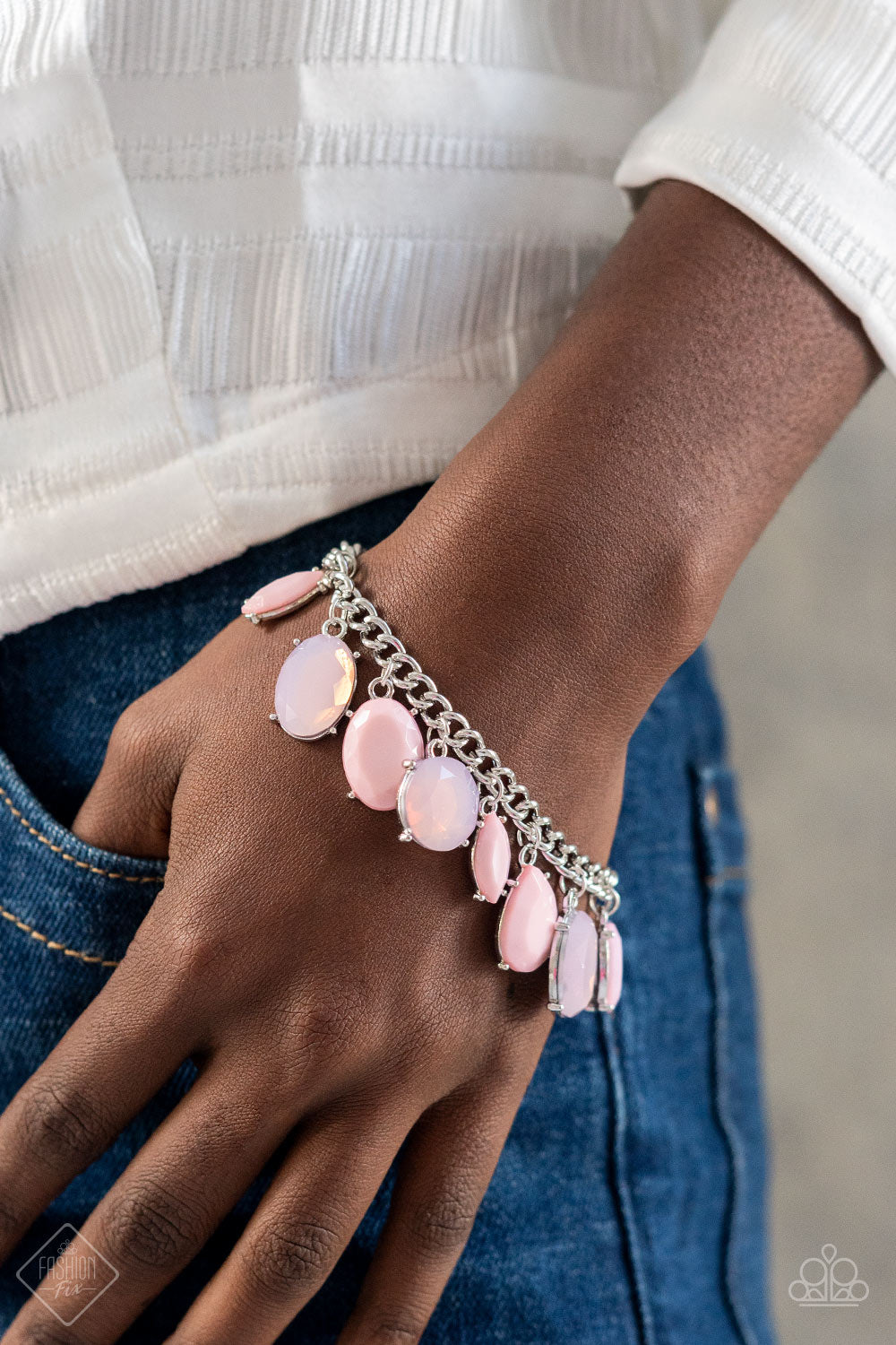 Serendipitous Shimmer Paparazzi Bracelet  - Pink - February 2022 Fashion Fix