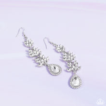 Load image into Gallery viewer, Water Lily Whimsy Paparazzi Earring - White - February 2023 Life Of The Party
