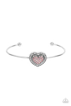 Load image into Gallery viewer, Stunning Soulmates Paparazzi Cuff Heart Bracelet - Pink
