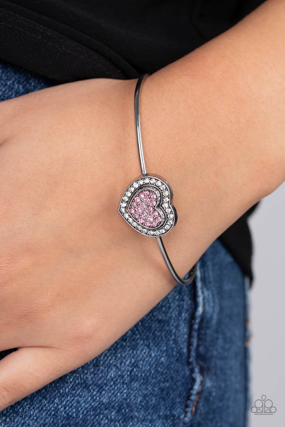 Stunning Soulmates Paparazzi Cuff Heart Bracelet - Pink