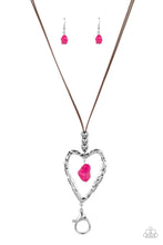 Load image into Gallery viewer, Santa Fe Sweetheart Paparazzi Heart Lanyard - Pink
