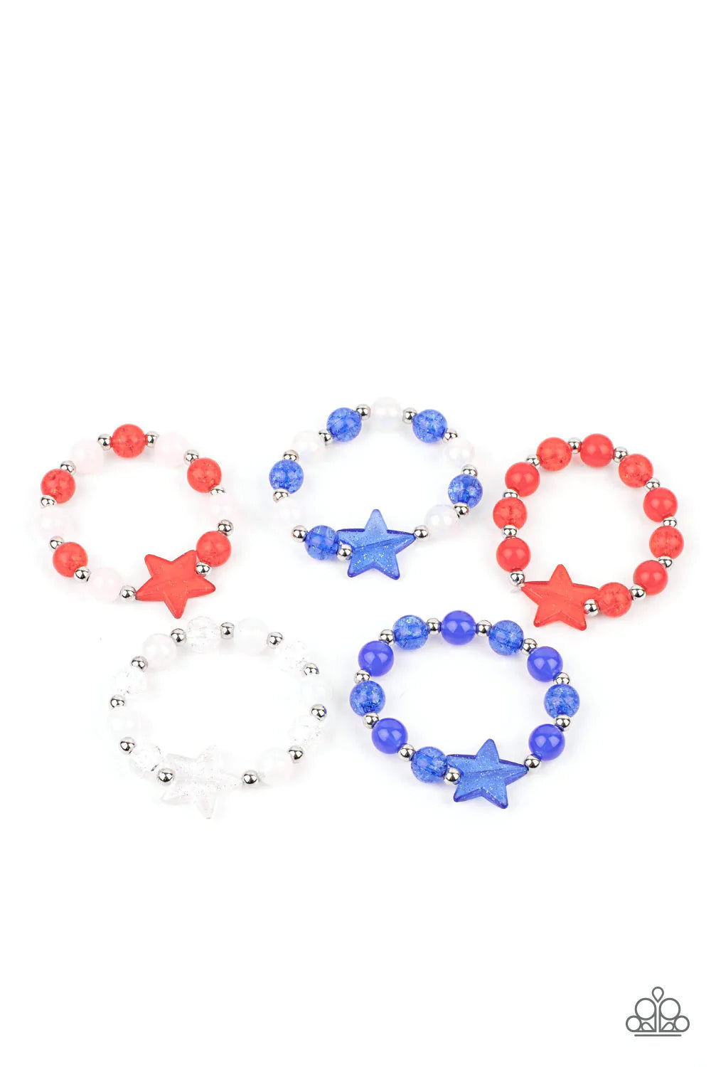 ♥ Starlet Shimmer Bracelets Set ♥ Patriotic Sparkly Stars