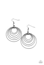 Load image into Gallery viewer, Paparazzi ♥ Elliptical Elegance - Black - Gunmetal ♥ Earrings
