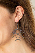 Load image into Gallery viewer, Paparazzi ♥ Elliptical Elegance - Black - Gunmetal ♥ Earrings
